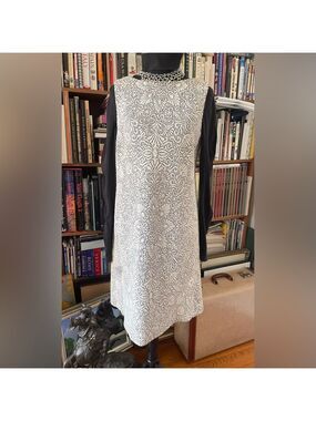 J. McLaughlin Boatneck Sleeveless Black and White Swing Dress Size M BNWT
